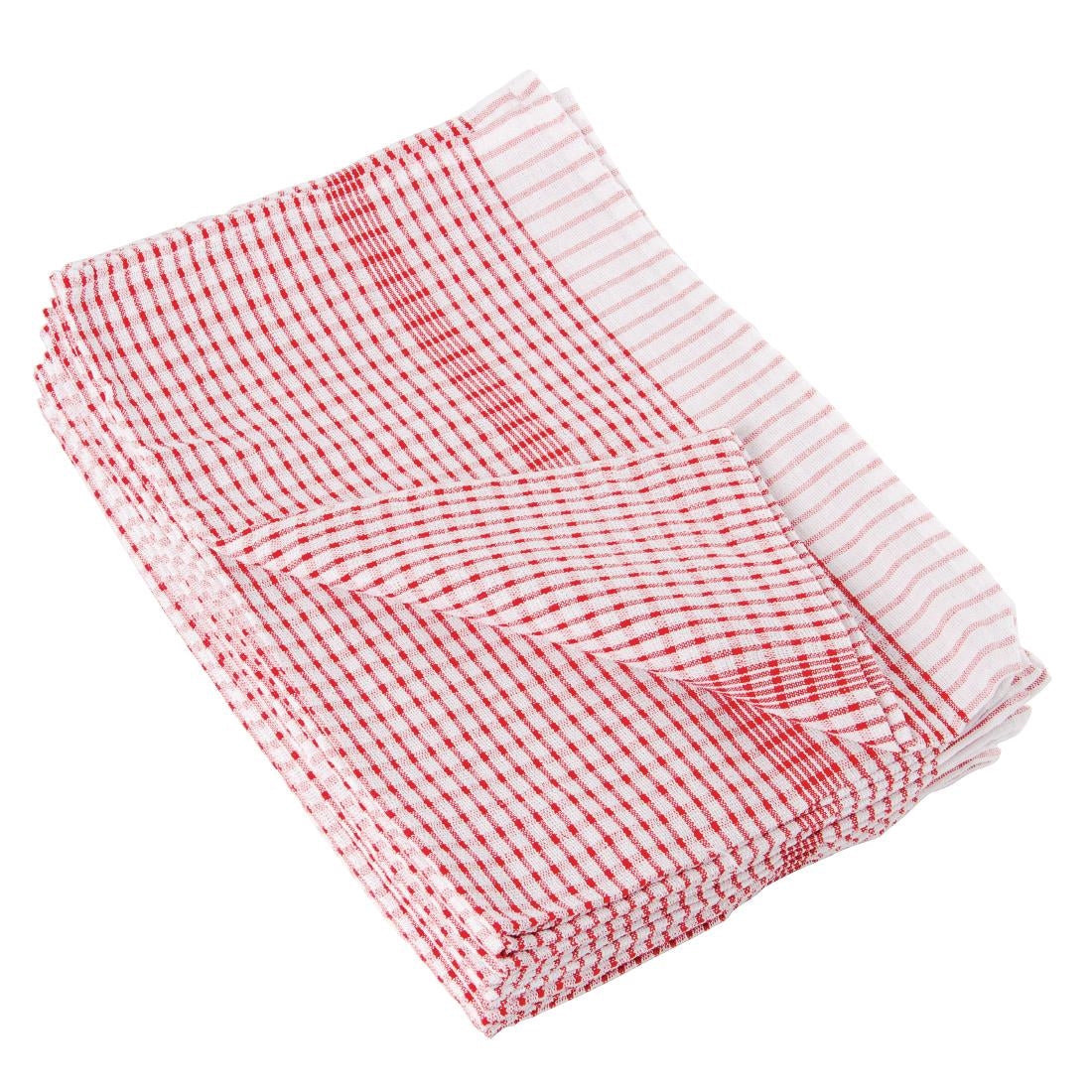 Vogue Wonderdry Red Tea Towel (Pack of 10)