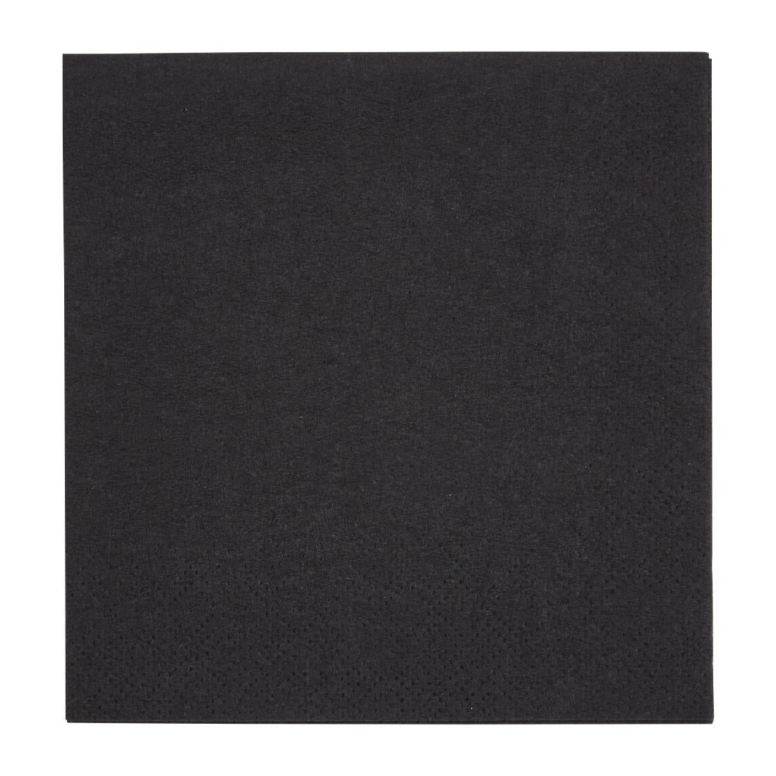 Fiesta Recyclable Cocktail Napkin-Black 24x24cm 2ply 1/4 Fold (Pack of 4000)